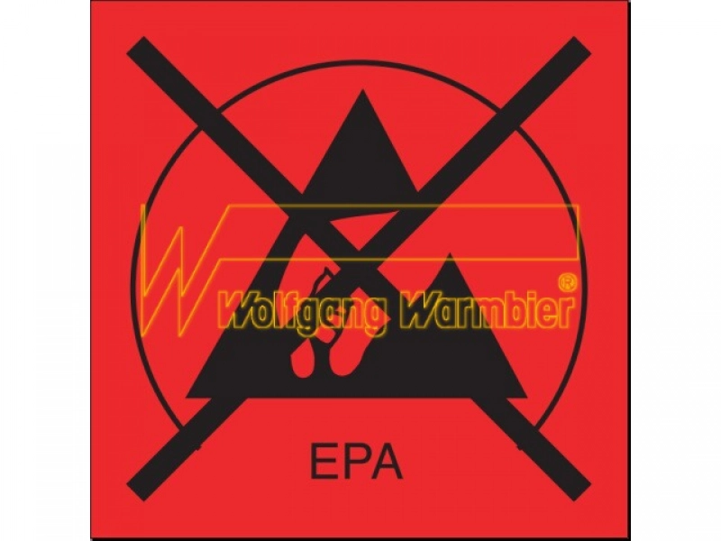 ESD Sembolü, Tür, EPA Etiketi, Kırmızı/çarpı